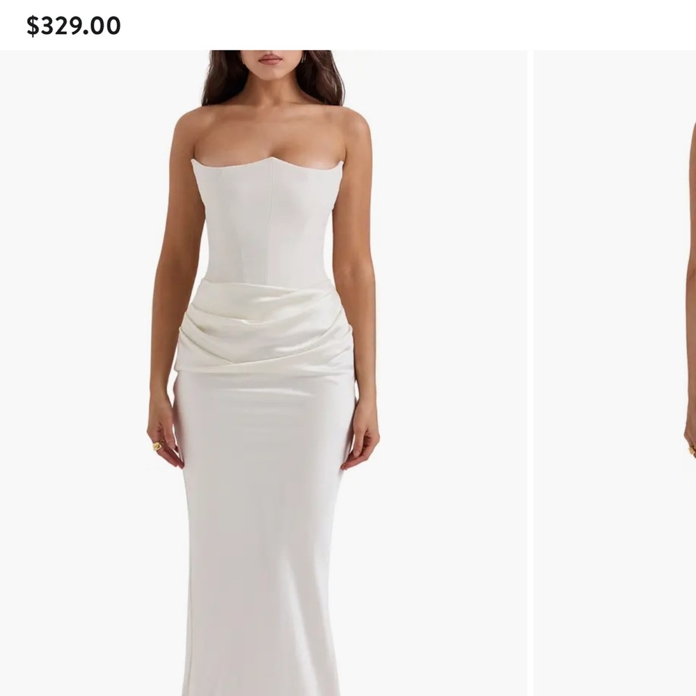 House of CB Persephone Strapless Satin Corset Cocktail Dress